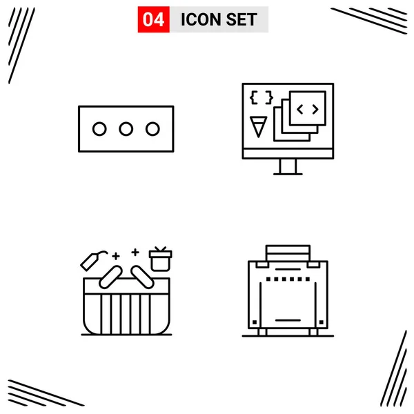 Set Universal Creative Icons Simply Vector Illustrations Web Mobile Apps — Stock Vector