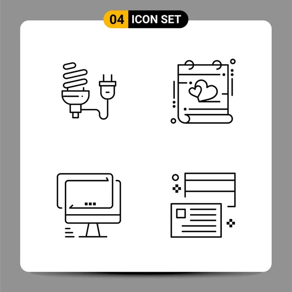 Set Universal Creative Icons Simply Vector Illustrations Web Mobile Apps — Stock Vector