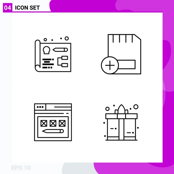 Conjunto Ícones Criativos Universais Simplesmente Vetor Ilustrações Para Web Aplicativos — Vetor de Stock