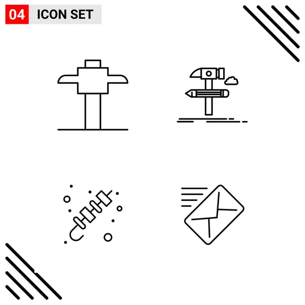 Set Universal Creative Icons Simply Vector Illustrations Web Mobile Apps — Stock Vector