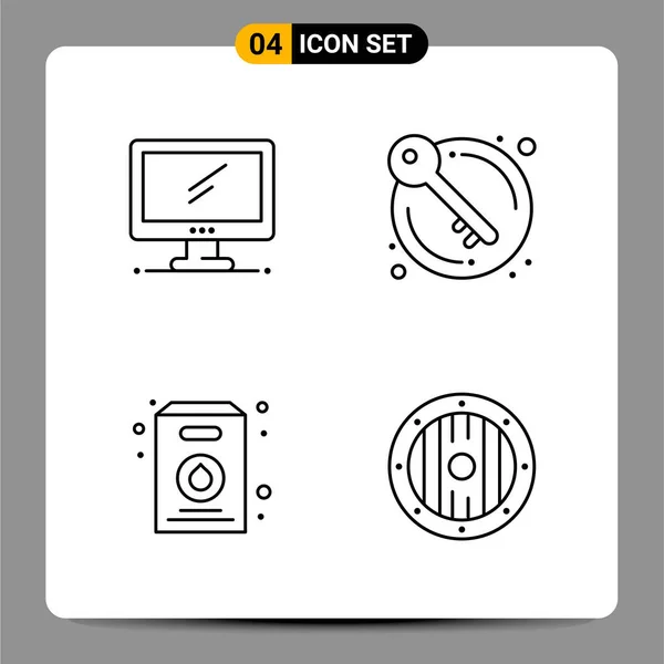 Conjunto Iconos Creativos Universales Simplemente Vector Ilustraciones Para Aplicaciones Web — Vector de stock