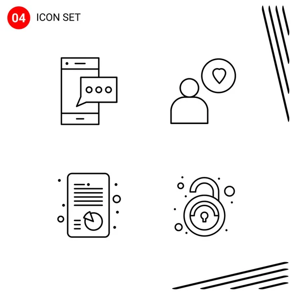 Conjunto Iconos Creativos Universales Simplemente Vector Ilustraciones Para Aplicaciones Web — Vector de stock