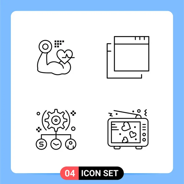 Conjunto Iconos Creativos Universales Simplemente Vector Ilustraciones Para Aplicaciones Web — Vector de stock