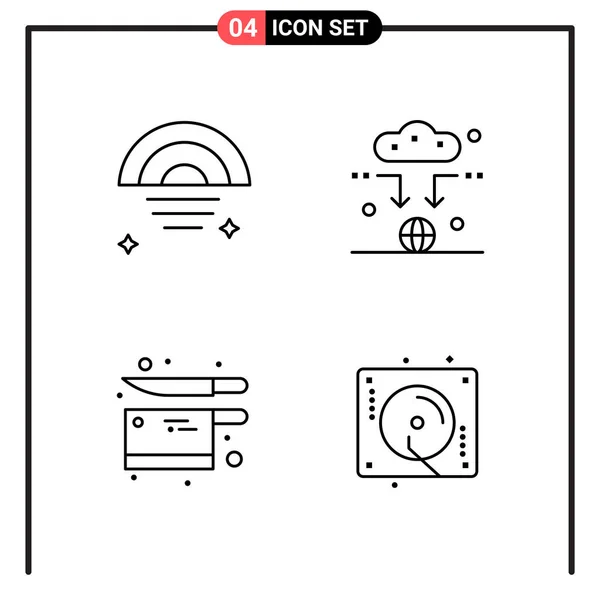 Set Universal Creative Icons Simply Vector Illustrations Web Mobile Apps — Stock Vector