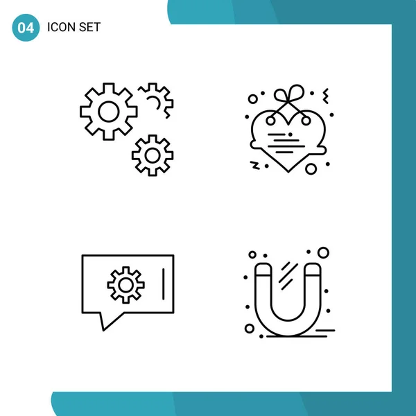 Data Science Glyph Vectors Set — Stock Vector