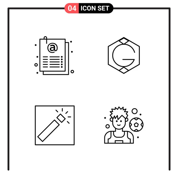 Iconos Línea Vectorial Conjunto Ilustraciones Resumidas Negocios Estrategia Planificación Web — Vector de stock