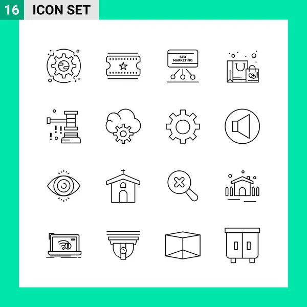 Conjunto Iconos Creativos Universales Simplemente Vector Ilustraciones Para Aplicaciones Web — Archivo Imágenes Vectoriales