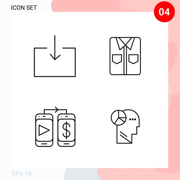 Set Universal Creative Icons Simply Vector Illustrations Web Mobile Apps — Stock Vector