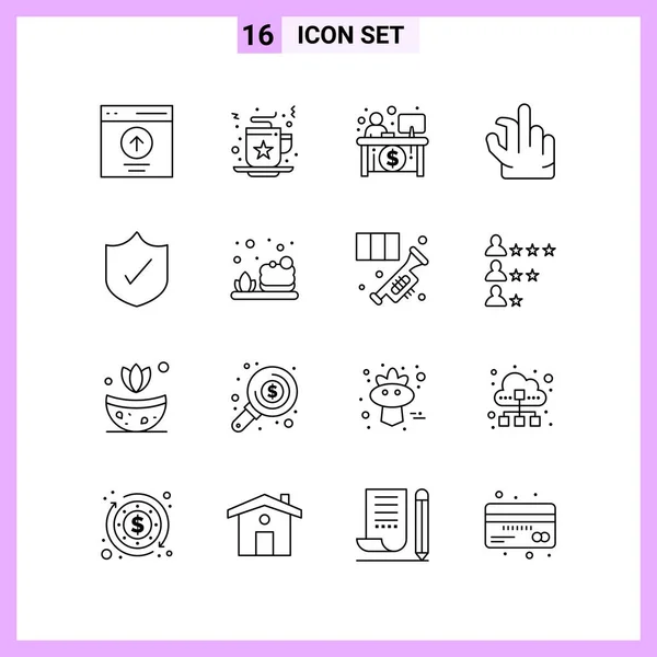 Conjunto Iconos Creativos Universales Simplemente Vector Ilustraciones Para Aplicaciones Web — Vector de stock