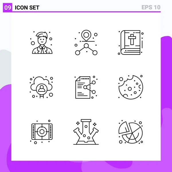 Conjunto Iconos Creativos Universales Simplemente Vector Ilustraciones Para Aplicaciones Web — Archivo Imágenes Vectoriales