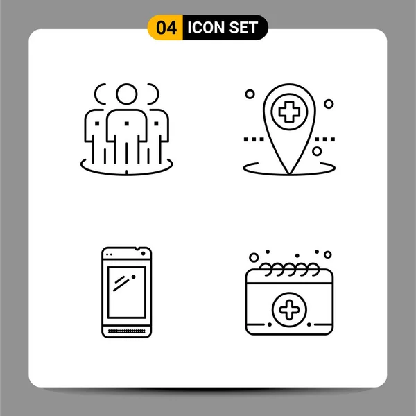 Conjunto Iconos Creativos Universales Simplemente Vector Ilustraciones Para Aplicaciones Web — Archivo Imágenes Vectoriales