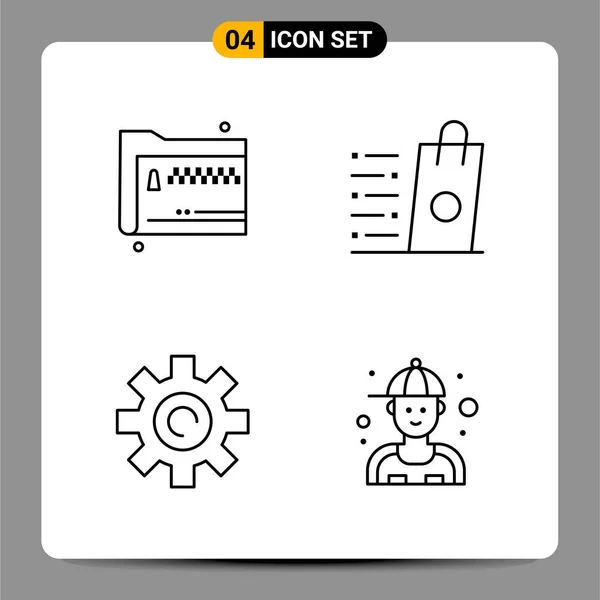 Conjunto Iconos Creativos Universales Simplemente Vector Ilustraciones Para Aplicaciones Web — Archivo Imágenes Vectoriales