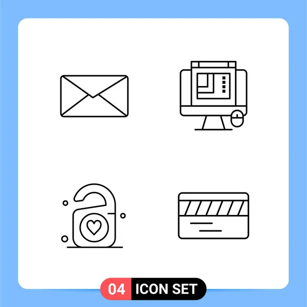 Conjunto Iconos Creativos Universales Simplemente Vector Ilustraciones Para Aplicaciones Web — Archivo Imágenes Vectoriales