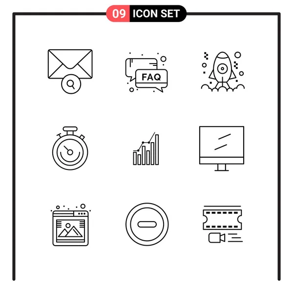 Conjunto Iconos Creativos Universales Simplemente Vector Ilustraciones Para Aplicaciones Web — Vector de stock