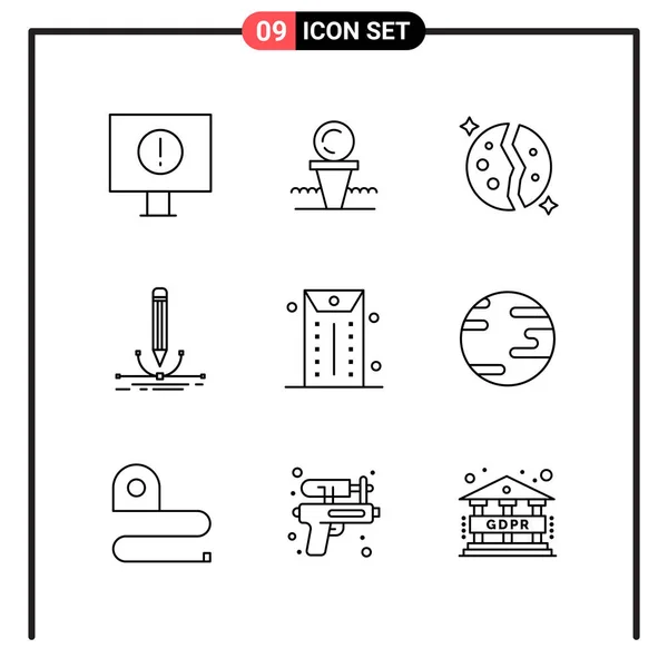 Set Universal Creative Icons Simply Vector Illustrations Web Mobile Apps — Stock Vector