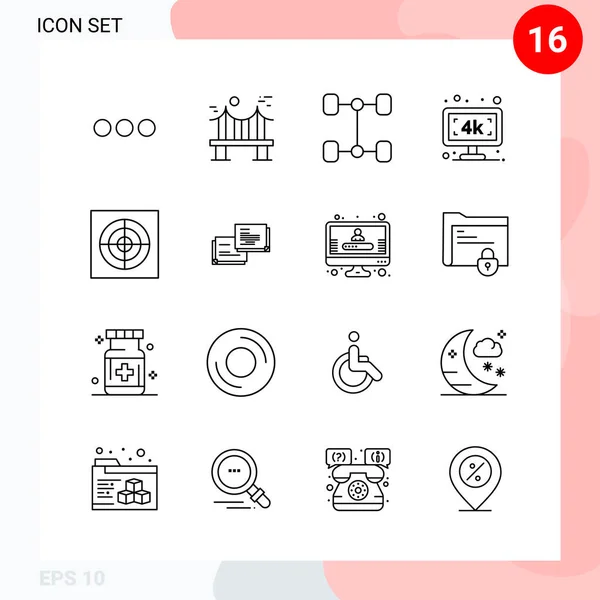 Conjunto Iconos Creativos Universales Simplemente Vector Ilustraciones Para Aplicaciones Web — Archivo Imágenes Vectoriales