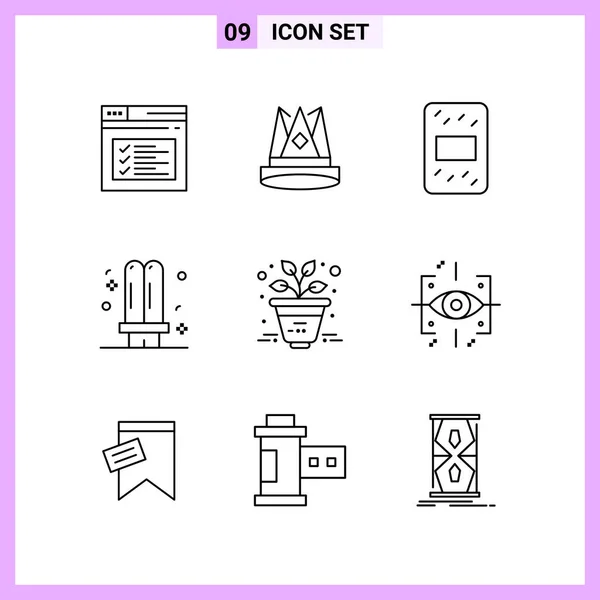 Conjunto Iconos Creativos Universales Simplemente Vector Ilustraciones Para Aplicaciones Web — Vector de stock