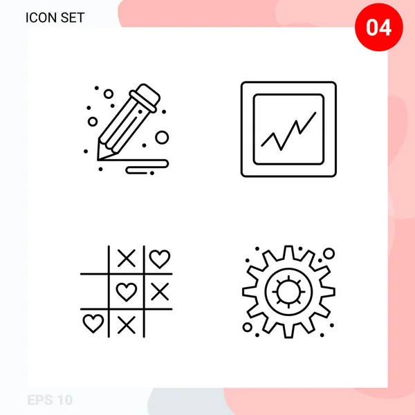 Conjunto Iconos Creativos Universales Simplemente Vector Ilustraciones Para Aplicaciones Web — Vector de stock