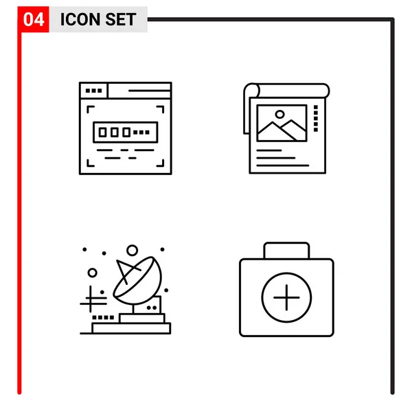 Set Universeller Kreativer Symbole Einfach Vektorillustrationen Für Web Und Mobile — Stockvektor