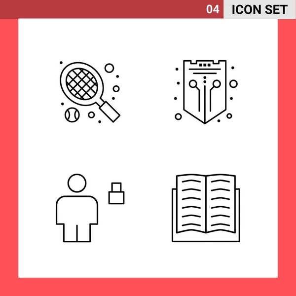 Conjunto Iconos Creativos Universales Simplemente Vector Ilustraciones Para Aplicaciones Web — Vector de stock