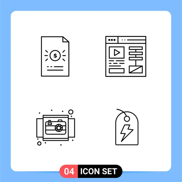 Conjunto Iconos Creativos Universales Simplemente Vector Ilustraciones Para Aplicaciones Web — Archivo Imágenes Vectoriales