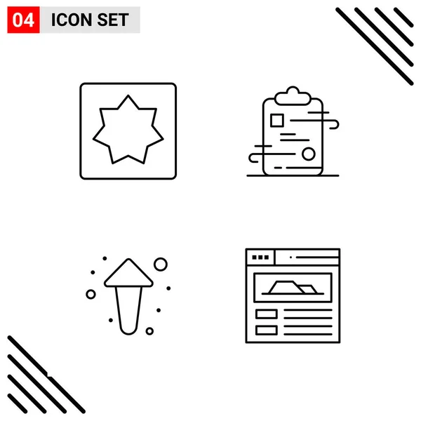 Set Universal Creative Icons Simply Vector Illustrations Web Mobile Apps — Stock Vector