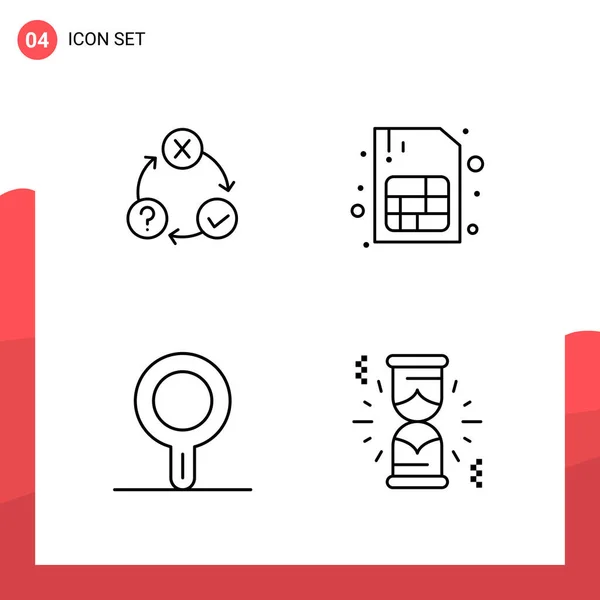 Set Universal Creative Icons Simply Vector Illustrations Web Mobile Apps — Stock Vector