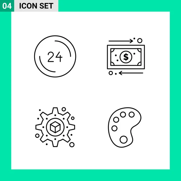 Conjunto Iconos Creativos Universales Simplemente Vector Ilustraciones Para Aplicaciones Web — Archivo Imágenes Vectoriales