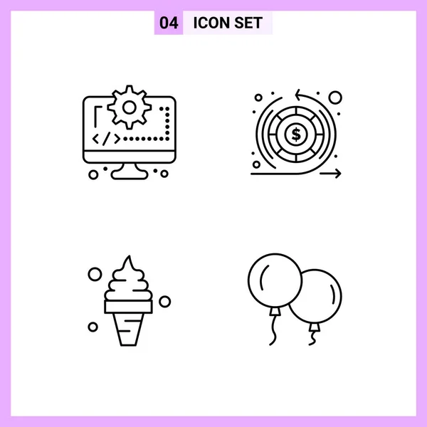 Set Universal Creative Icons Simply Vector Illustrations Web Mobile Apps — Stock Vector