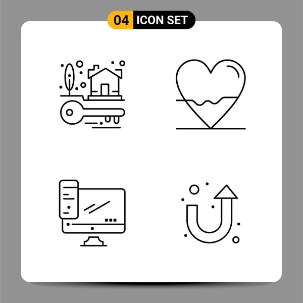 Set Universal Creative Icons Simply Vector Illustrations Web Mobile Apps — Stock Vector