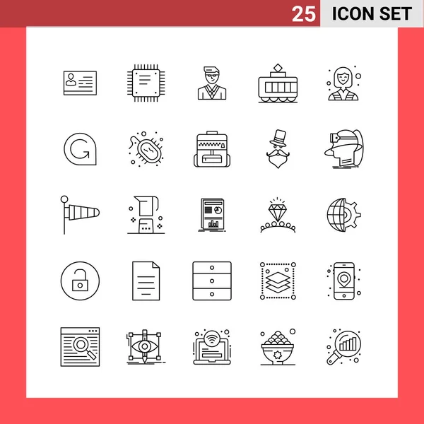 Conjunto Iconos Creativos Universales Simplemente Vector Ilustraciones Para Aplicaciones Web — Vector de stock