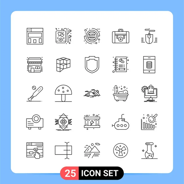 Conjunto Iconos Creativos Universales Simplemente Vector Ilustraciones Para Aplicaciones Web — Vector de stock