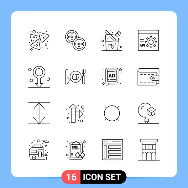 Conjunto Iconos Creativos Universales Simplemente Vector Ilustraciones Para Aplicaciones Web — Vector de stock