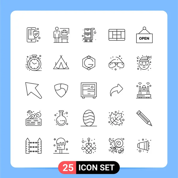 Conjunto Iconos Creativos Universales Simplemente Vector Ilustraciones Para Aplicaciones Web — Vector de stock