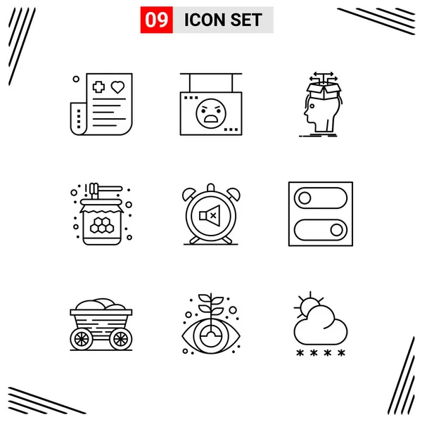 Conjunto Iconos Creativos Universales Simplemente Vector Ilustraciones Para Aplicaciones Web — Archivo Imágenes Vectoriales