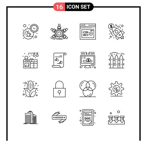 Set Universal Creative Icons Simply Vector Illustrations Web Mobile Apps — Stock Vector