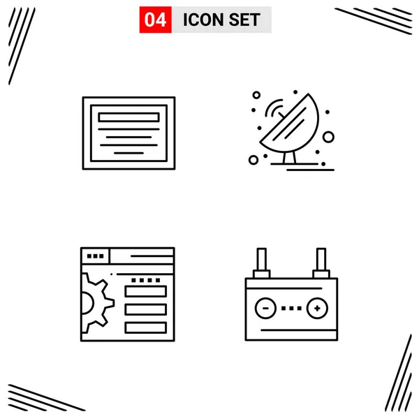 Conjunto Iconos Creativos Universales Simplemente Vector Ilustraciones Para Aplicaciones Web — Vector de stock