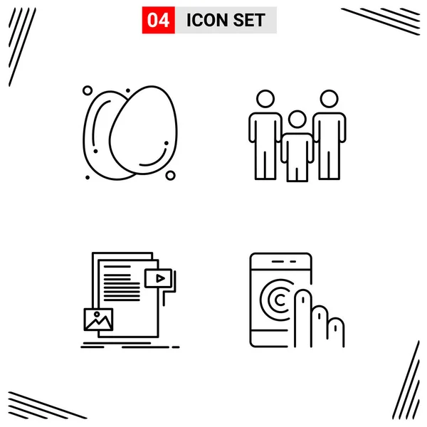 Conjunto Iconos Creativos Universales Simplemente Vector Ilustraciones Para Aplicaciones Web — Vector de stock