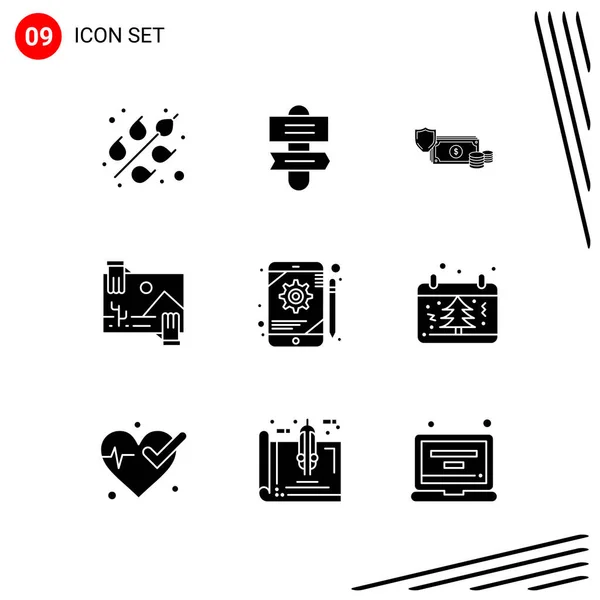 Conjunto Iconos Creativos Universales Simplemente Vector Ilustraciones Para Aplicaciones Web — Vector de stock