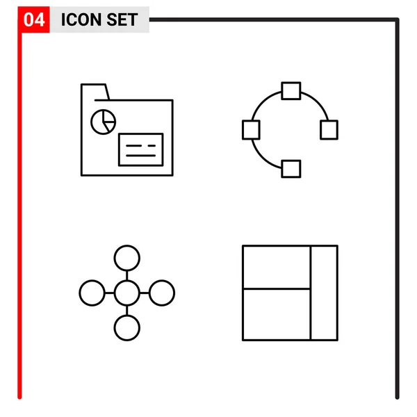 Set Icone Creative Universali Semplicemente Illustrazioni Vettoriali Applicazioni Progetti Web — Vettoriale Stock