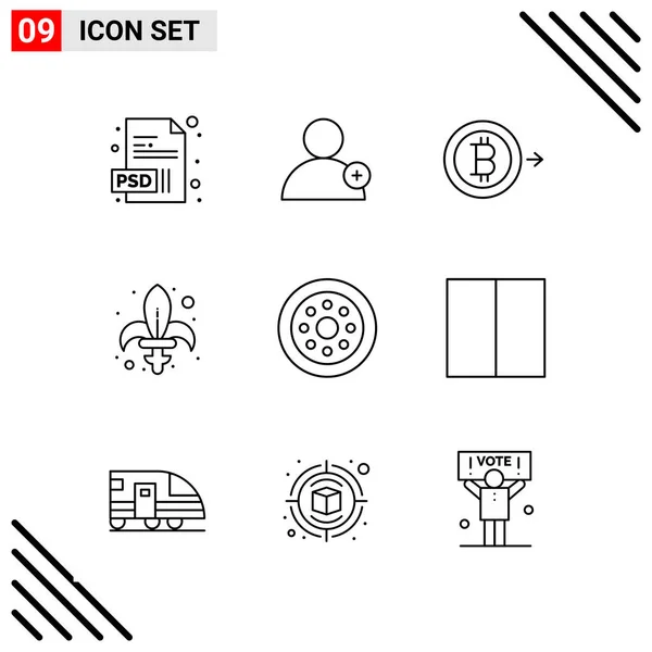 Conjunto Iconos Creativos Universales Simplemente Vector Ilustraciones Para Aplicaciones Web — Vector de stock