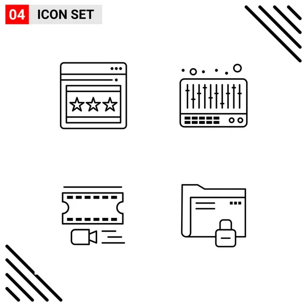 Conjunto Iconos Creativos Universales Ilustración Vectorial — Vector de stock