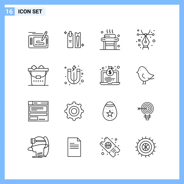 Conjunto Iconos Creativos Universales Simplemente Vector Ilustraciones Para Aplicaciones Web — Vector de stock