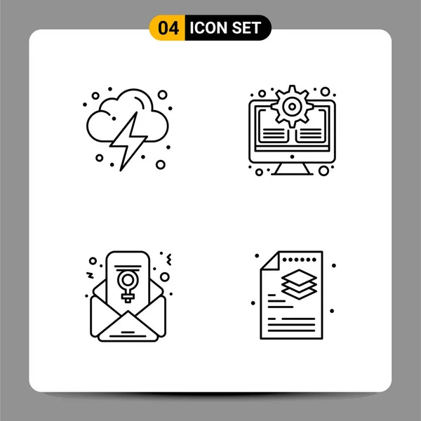 Conjunto Iconos Creativos Universales Simplemente Vector Ilustraciones Para Aplicaciones Web — Archivo Imágenes Vectoriales