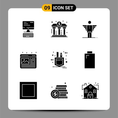 Evrensel yaratıcı simgeler kümesi, web ve mobil uygulamalar ve projeler için basit vektör illüstrasyonları  