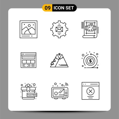 Evrensel yaratıcı simgeler kümesi, web ve mobil uygulamalar ve projeler için basit vektör illüstrasyonları 