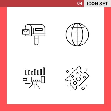 Evrensel yaratıcı simgeler kümesi, web ve mobil uygulamalar ve projeler için basit vektör illüstrasyonları  