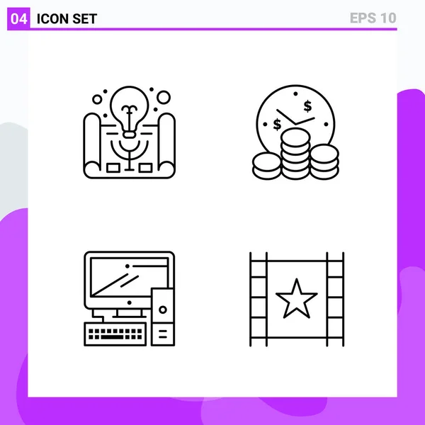 Conjunto Iconos Creativos Universales Simplemente Vector Ilustraciones Para Aplicaciones Web — Vector de stock