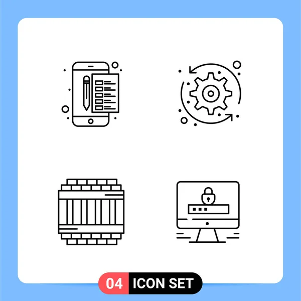 Set Universeller Kreativer Symbole Einfach Vektorillustrationen Für Web Und Mobile — Stockvektor