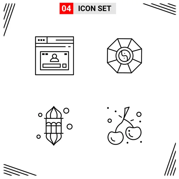 Conjunto Iconos Creativos Universales Simplemente Vector Ilustraciones Para Aplicaciones Web — Archivo Imágenes Vectoriales